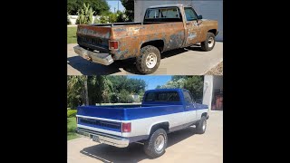 Transforming a Rusty 1977 K10 Chevy 4x4 pickup truck into a work of art!