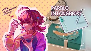 Drawing with Parblo Intangbo X7!!! (unboxing, art process, review)