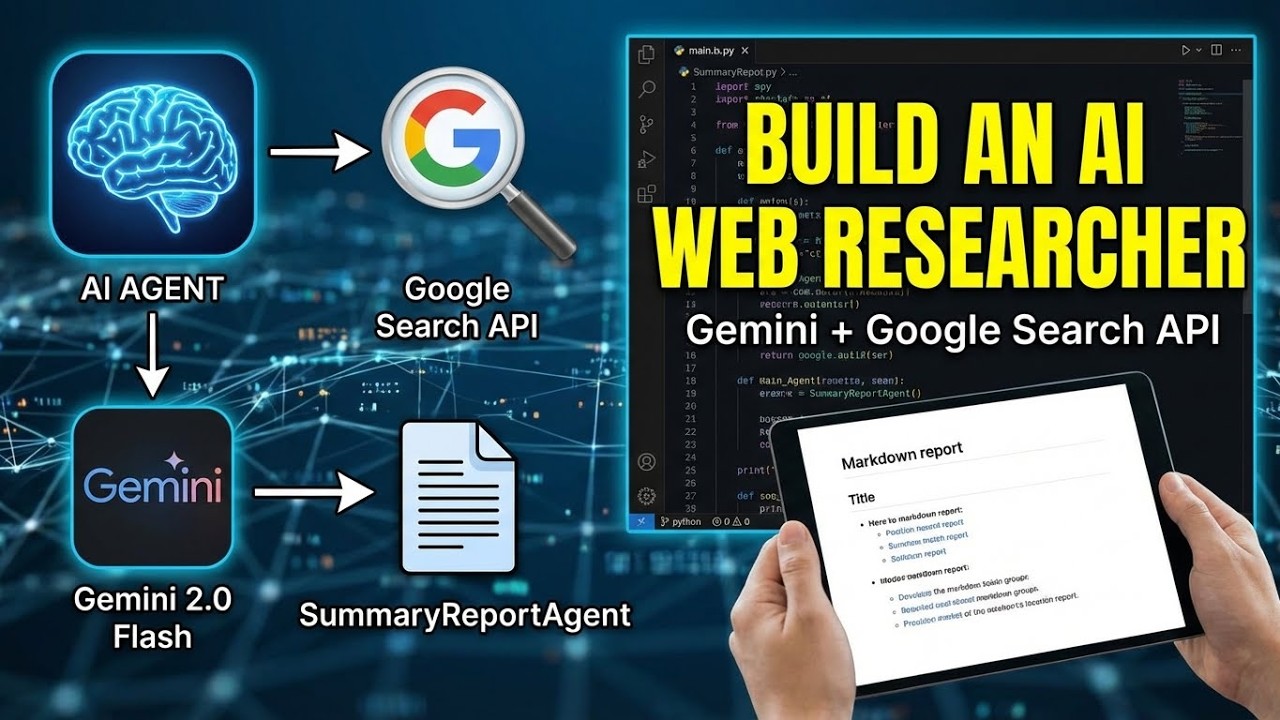 AI agent searching web and summarizing results