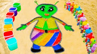 How to make Rainbow Alien with Orbeez, Mtn Dew, Monster, Fanta, Coca Cola vs Mentos & Popular Sodas