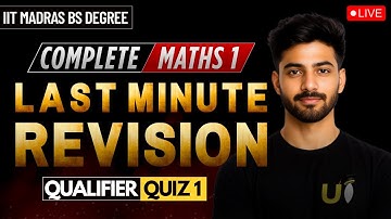 LIVE Complete Mathematics 1 for QUALIFIERS/ QUIZ 1 | IIT Madras BS Degree