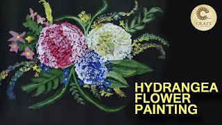 Easy Hydrangea Acrylic Painting Technique with Bubble wrap | Hydrangea Painting Techniques