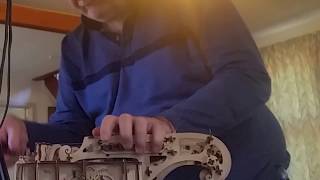 BJ Dooley plays an all-wooden hurdy-gurdy from an Upgears kit