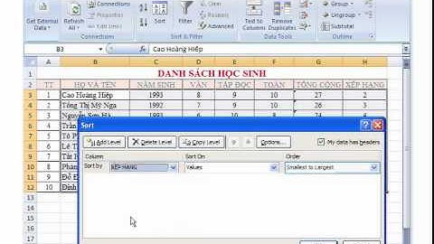 Học Excel cơ bản | Bài 24: Sắp Xếp Cơ Sở Dữ Liệu Excel