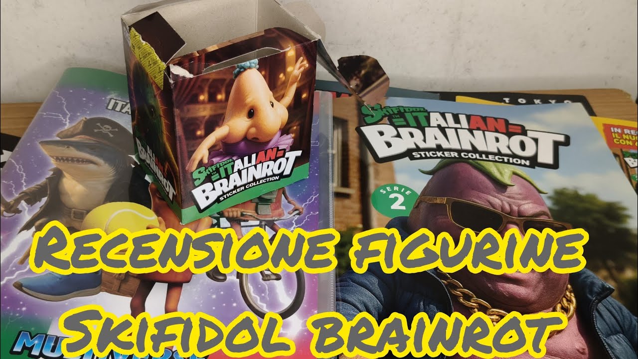 Recensione album di figurine #skifidol italiano brainrot mega unboxing 
