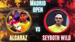 Carlos Alcaraz vs Thiago Seyboth Wild · Madrid Open Round of 32 · LIVE TENNIS WATCHALONG