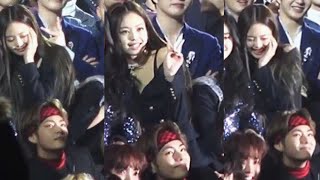 Jennie(blackpink) and Taehyung (bts) SMA moments taennie