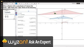 Choose a correct choice for the dilation of a triangle with scale factor of 2 about the origin.