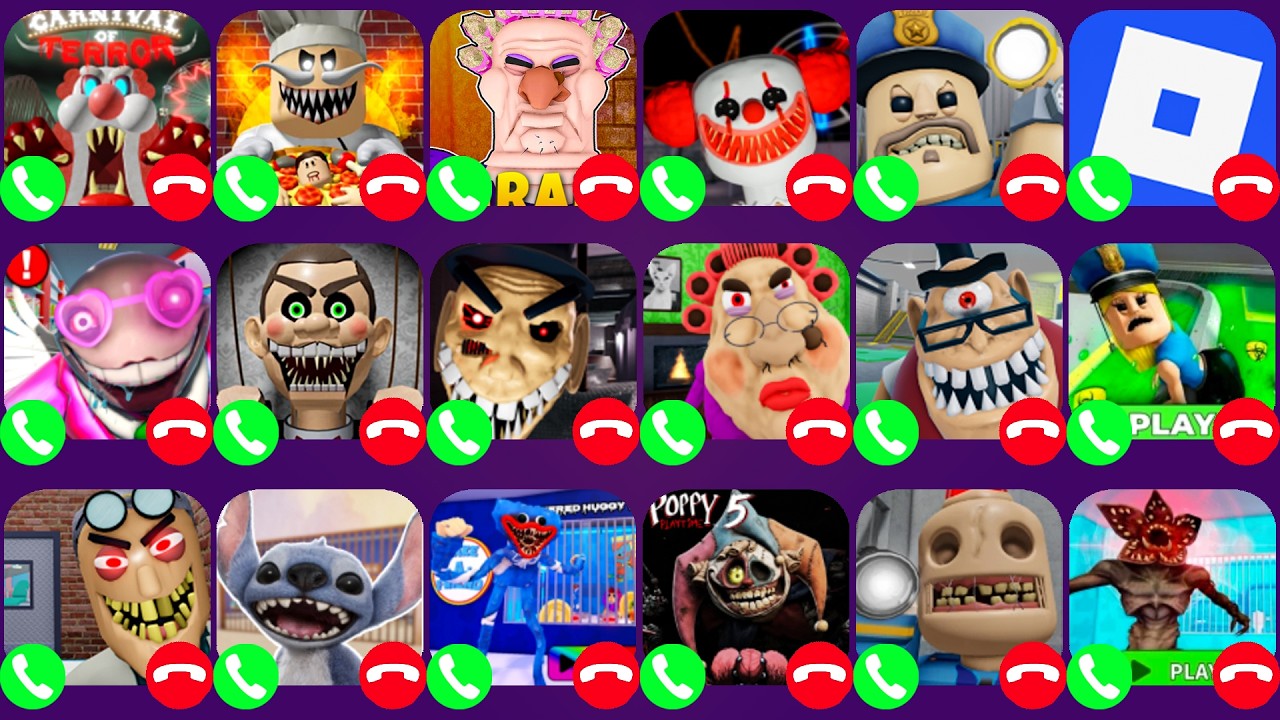 ROBLOX; ESCAPE THE CARNIVAL OF TERROR ,ESCAPE PAPA PIZZA'S PIZZERIA!, OBBY GRUMPY GRAN, POPPY PLAY