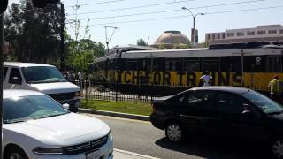 Train car crash next to USC &amp; Cal Science Center