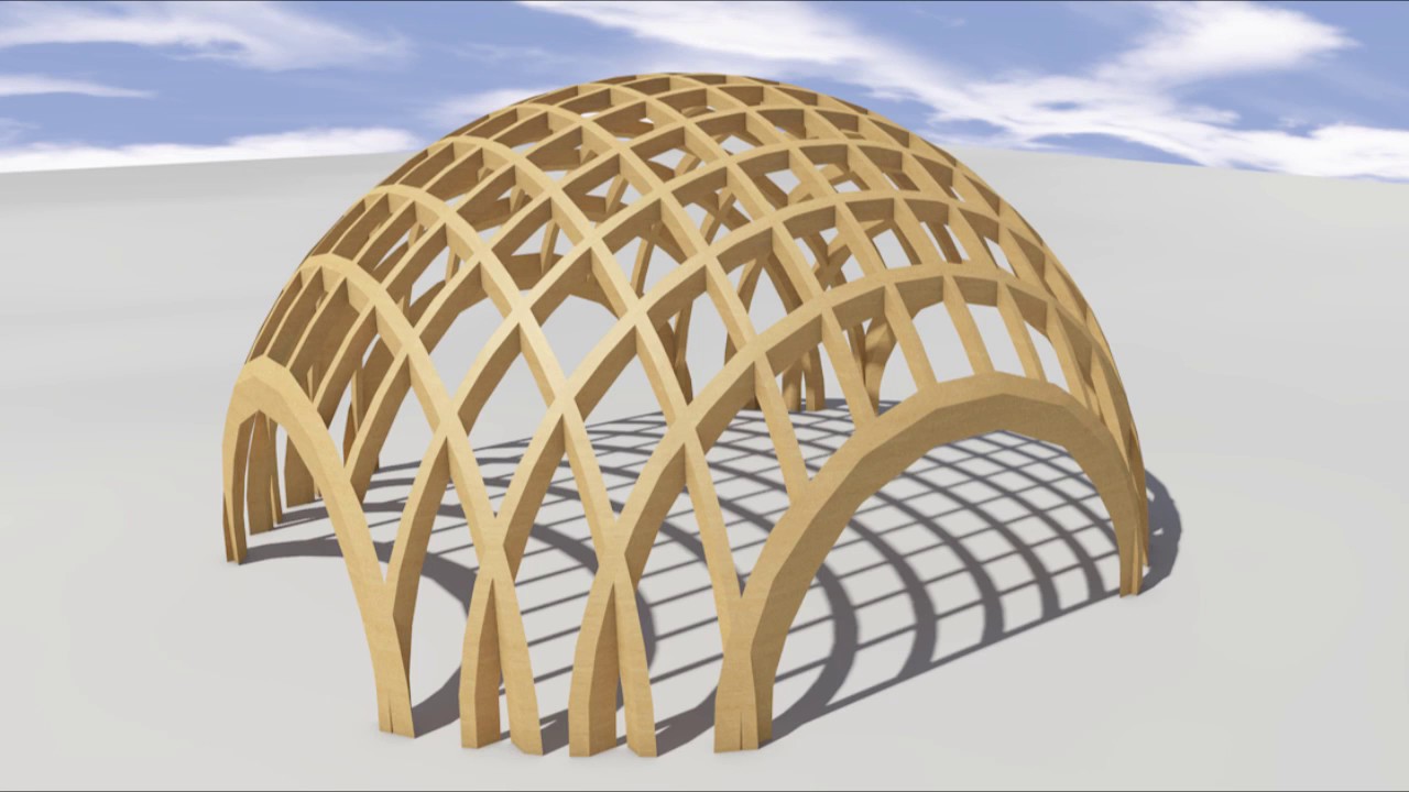 Archicad 木造ドームのフレームのようなもの Something Like A Wooden Dome Frame Youtube