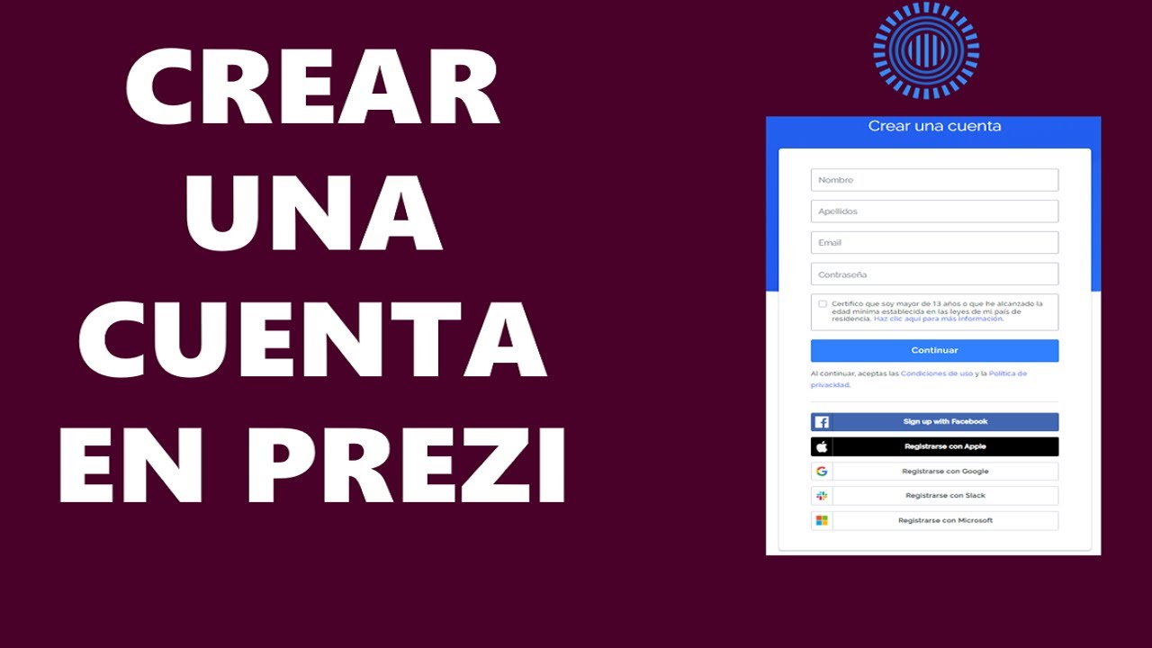 💥 COMO CREAR UNA CUENTA PREZI | Gratis y Fácil - YouTube
