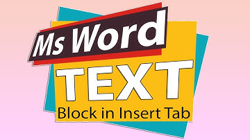 Text Box, Quick Parts, Word Art, Drop Cap, Signature Line, Date & Time, Object in Ms Word - C-38