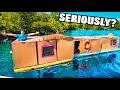 We Built A Massive BOX FORT House Boat On A LAKE! Cardboard Boat (24 Hour Challenge)