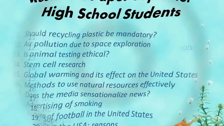 Research Paper Topics For High School Students