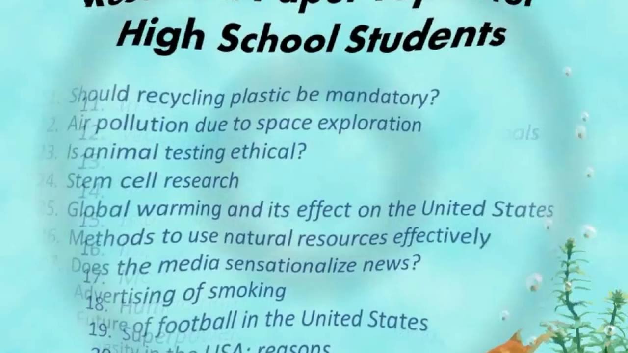 research papers topics for high school students