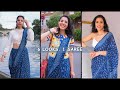 6 Fresh ways to style your saree ft  Indigo Handblock Print Saree