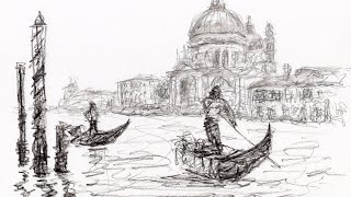 how sketch draw venice grand canal graphite charcoal