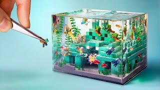 Making Tiny Minecraft Ocean Monument Miniature - clay ASMR screenshot 1