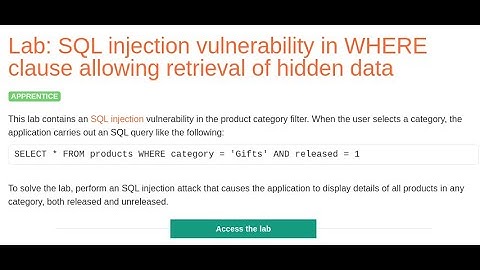 Web Security Academy | SQLi | 1 - Retrieve Hidden Data
