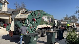 Texas Disposal Systems: Brand New Mack LR McNeilus Rear Loader Garbage Trucks