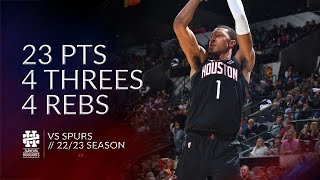 Jabari Smith Jr 23 pts 4 threes 4 rebs vs Spurs 22\/23 season