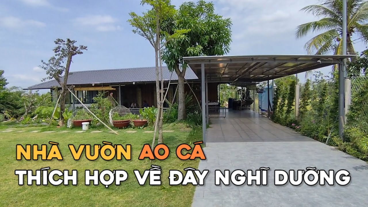 Ms 0344 Nhà vườn nghĩ dưỡng DT 3000 m tặng hết nội thất cây kiểng Cần Đước Long An