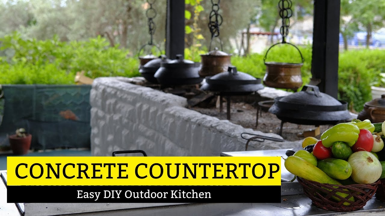 Easy Diy Outdoor Kitchen Assembly With Concrete Countertop