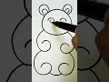 with 6 number cute teddy bear  #shorts #drawing #teddy