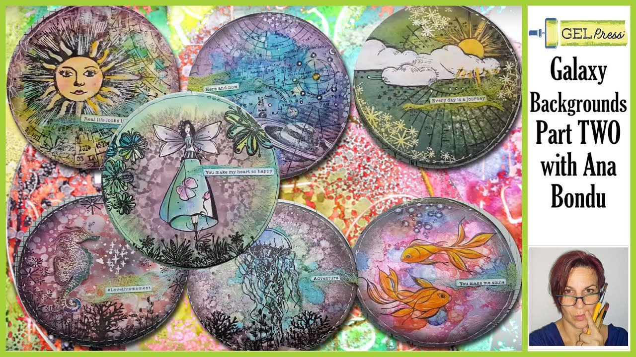 Gel Press Galaxy Backgrounds Part TWO by Ana Bondu
