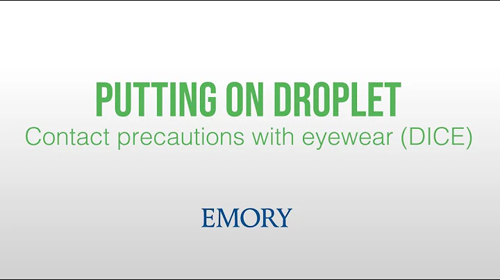 Putting ON Droplet-Contact precautions with eyewear (DICE) - STANDARD