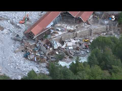 Tempête Alex dans les Alpes-Maritimes : survol de la vallée de la Roya