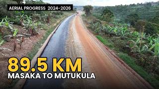 Masaka-Kyotera-Mutukula Road: 89.5 km Under Construction | Aerial Progress Documentary