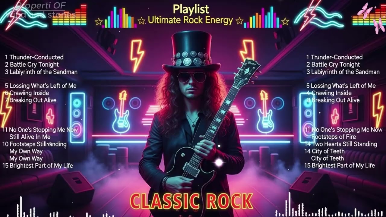 Rock Legends Power Playlist ACDC Metallica Guns N Roses Queen Bon Jovi Nirvana Pink Floyd