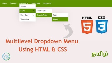 Multilevel Dropdown Menu Using HTML & CSS in Tamil