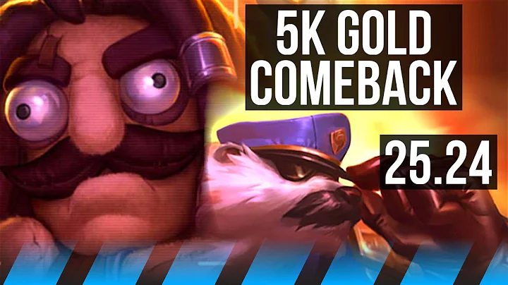 UDYR vs VOLIBEAR (MID) | 5k gold comeback, 7/3/12 | KR Grandmaster | 25.24