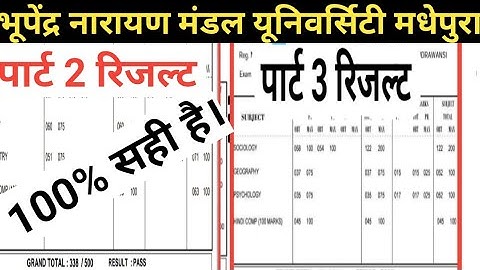 bnmu पार्ट 2 पार्ट 3रिजल्ट घोषित part 2 part 3 result kab aaega bnmu part2 Part3 result news Bnmu