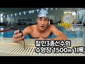 철인3종 선수의 1500m 수영훈련