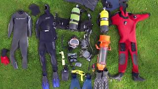 All my diving equipment for scuba diving and free diving