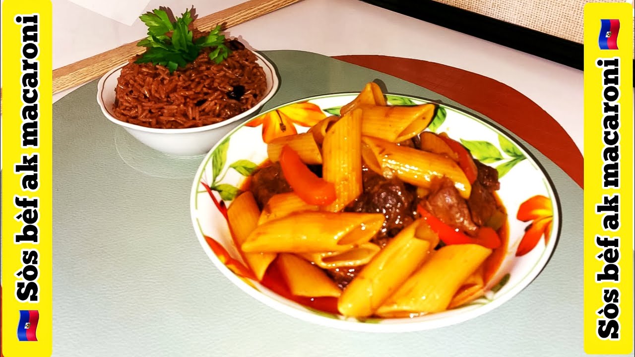 62) Sòs vyann bèf ak macaroni, sauce bœuf aux macaronis // Recette cuisine haïtienne