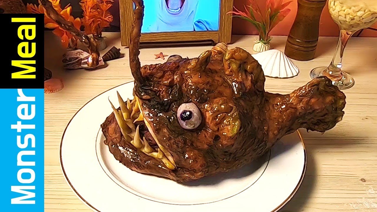 Eating Deep Sea Angler Fish Fictional Video Monster Meal Asmr Sounds Kluna Tik Style Youtube - angler fish roblox