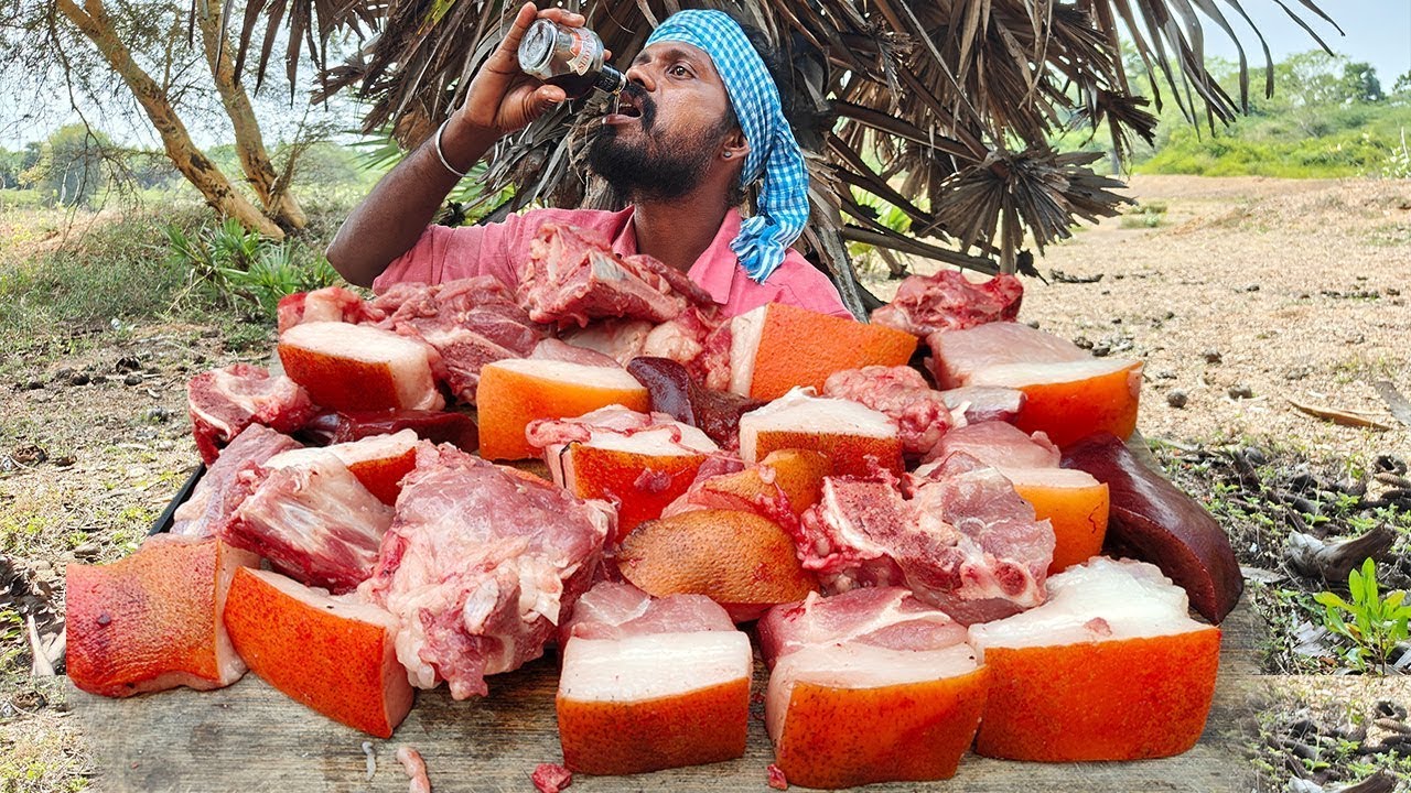 Forest in BIG SIZE PORK & Brandy MIX Cooking AND Eating