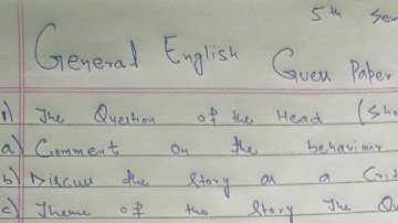 GENERAL ENGLISH || GUESS PAPER || 5TH SEMESTER KASHMIR UNIVERSITY 2023