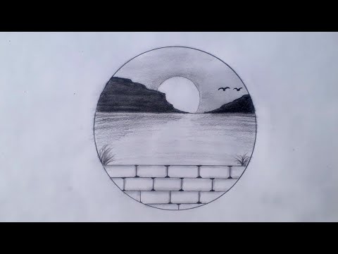 Circle drawing - scenery in circle - easy circle drawing - easy circle ...