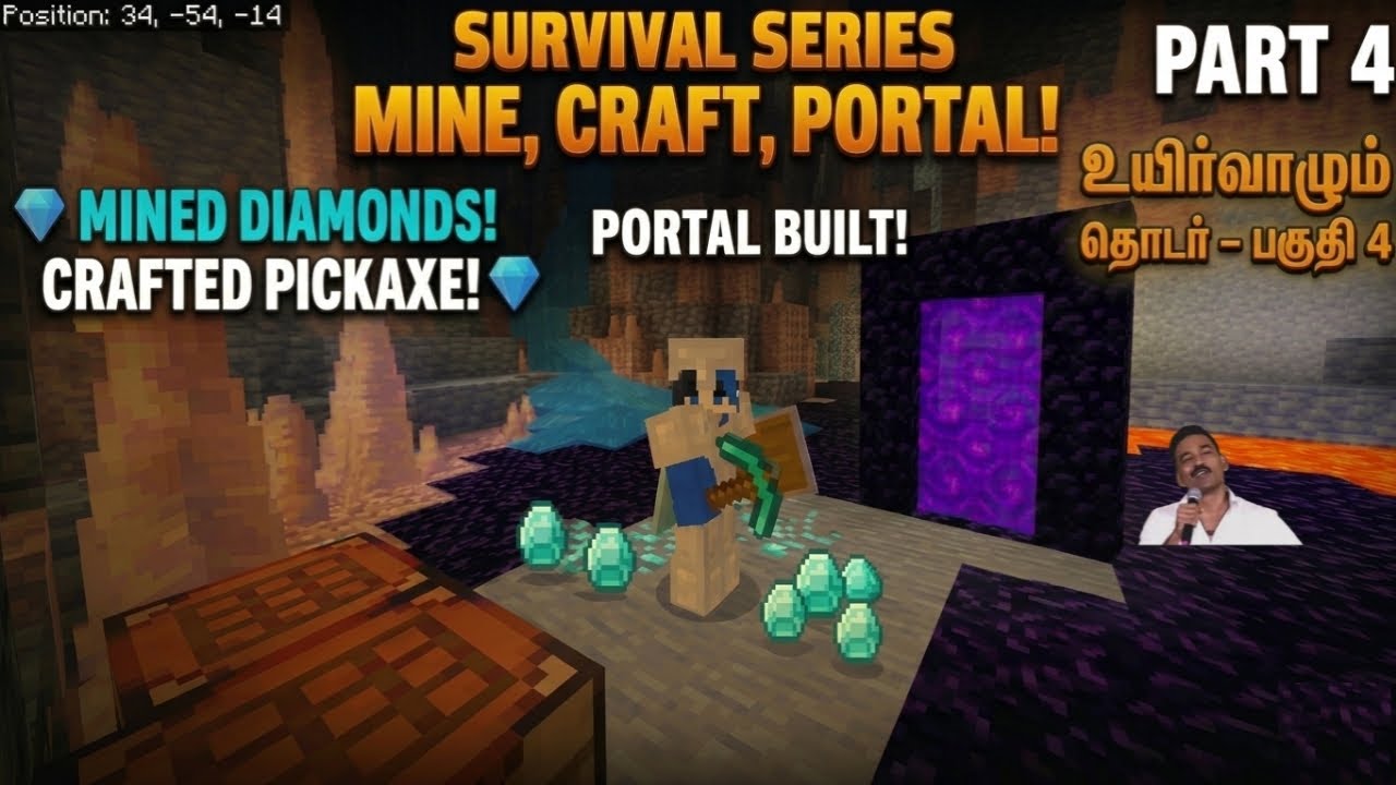 FINALLY!! I got diamonds💎. MINECRAFT Survival series part 4||KRG TAMIL ...