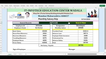 How To Create Salary Slip in Microsoft Excel | Make a Salary Slip in Excel