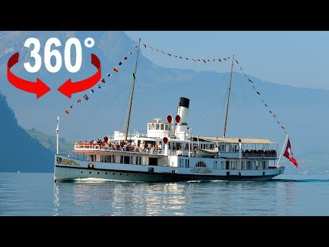 Fahre mit dem Dampfschiff über den Vierwaldstättersee I 360-Grad-Video - Fahre mit dem Dampfschiff über den Vierwaldstättersee I 360-Grad-Video