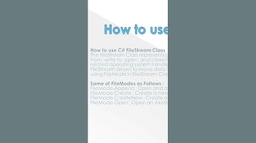 086 - How to use C# FileStream Class