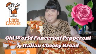 Little Caesars Old World Fanceroni Pepperoni & Italian Cheesy Bread Mukbang Little Caesars Old World Fanceroni Pepperoni & Italian Cheesy Bread Mukbang