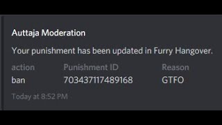 I got banned from a furry discord server